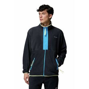 Jacheta din material fleece cu fermoar pentru trekking Backbowl™ II - Negru stins/Verde pal/Albastru royal imagine