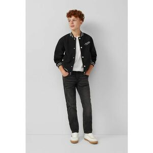 Jacheta cu inchidere cu capse si lini contrastante - Negru imagine