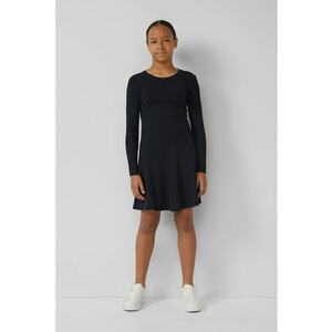 Rochie scurta evazata cu decolteu rotund - Negru imagine