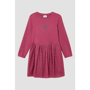 Rochie cu segment cu volane - Roz inchis imagine