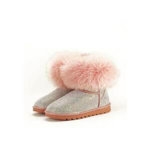 Ghete roz din piele naturala cu pietricele Barbie 112 9179 - Roz imagine
