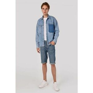 Pantaloni scurti regular-fit din denim - Albastru prafuit imagine