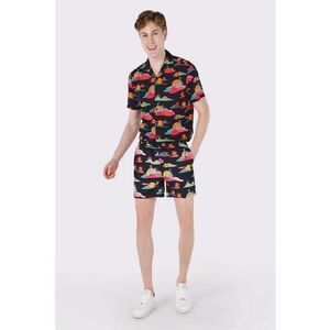 Pantaloni scurti cu imprimeu grafic - Albastru ultramarin/Verde pal/Roz imagine