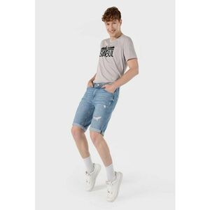 Pantaloni scurti din denim cu buzunare - Albastru imagine