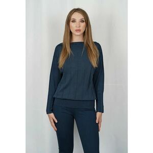 Pulover supradimensionat cu mânecă lungă - Albastru imagine