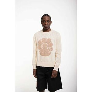 Pulover supradimensionat cu imprimeu floral - Bej imagine
