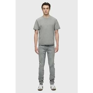 Blugi skinny cu inserții cu aspect deteriorat - Gri imagine