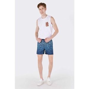 Pantaloni scurti cu talie elastica - Albastru inchis/Albastru deschis imagine