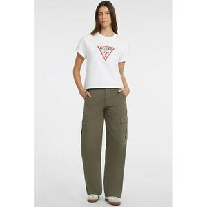 Tricou din bumbac cu logo - Rosu/Alb imagine
