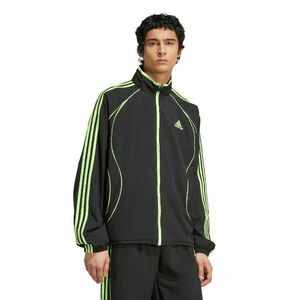 Bluza de trening lejera cu fermoar si guler mediu - Negru/Verde lime imagine
