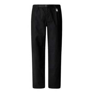 Pantaloni drepti cu curea in talie - Negru imagine