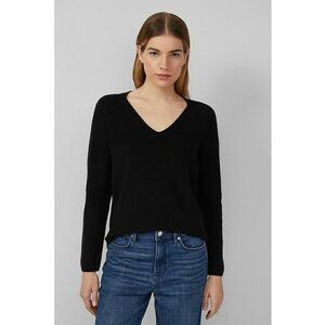 Pulover regular-fit cu decolteu in V - Negru imagine