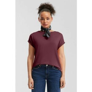 Tricou uni din amestec de lyocell - Visiniu imagine