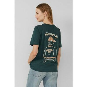 Tricou din bumbac cu design grafic - Verde inchis/Portocaliu persan imagine