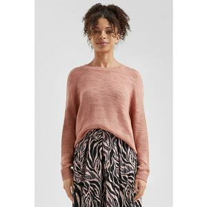 Pulover lejer cu maneci cazute - Roz prafuit imagine