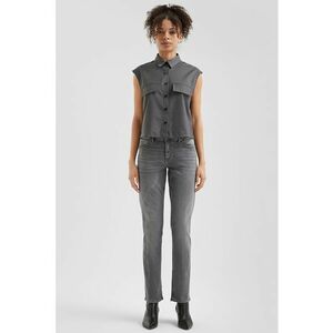 Blugi slim fit cu aspect decolorat - Gri inchis imagine