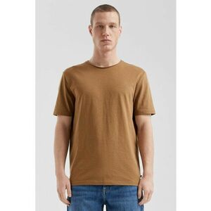 Tricou uni cu decolteu la baza gatului - Caramel imagine