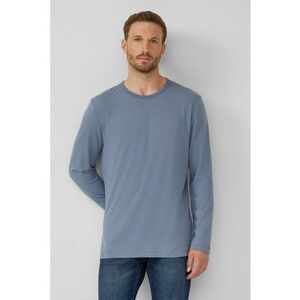 Bluza de bumbac cu decolteu la baza gatului - Albastru inchis imagine