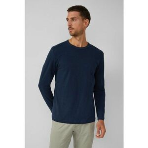 Bluza de bumbac cu decolteu la baza gatului - Bleumarin imagine