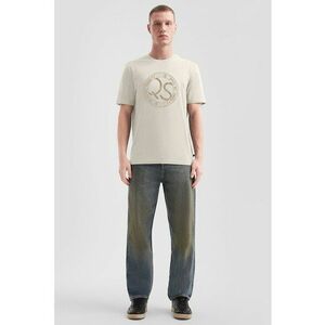 Tricou de bumbac cu logo - Bej deschis imagine