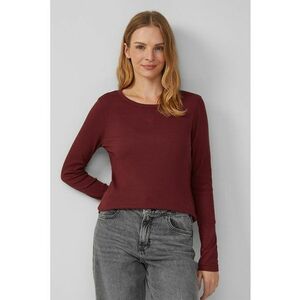 Bluza uni cu decolteu rotund - Rosu inchis imagine