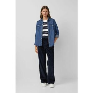 Pantaloni uni cu talie inalta - Bleumarin imagine