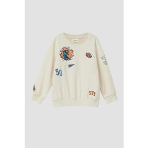 Bluza de trening cu aplicatii grafice - Bej deschis imagine