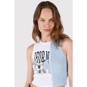 Top crop slim fit - Alb imagine