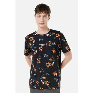 Tricou cu imprimeu floral - Negru imagine