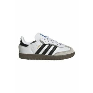 Pantofi sport cu straturi multiple din piele intoarsa Samba - Alb/Negru/Gri imagine