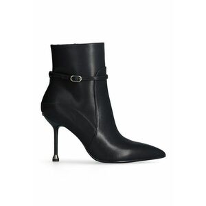 Botine de piele cu catarama decorativa - Negru imagine