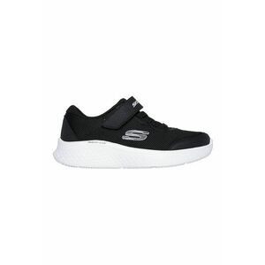 Pantofi sport Skech-Lite Pro cu insertii de piele ecologica si velcro - Negru/Alb optic imagine