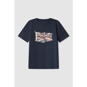 Tricou regular fit cu imprimeu grafic - Alb fildes/Albastru ultramarin/Rosu stins imagine
