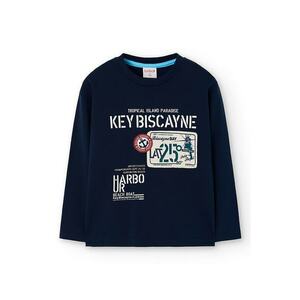 Bluza din bumbac cu imprimeu - Bleumarin imagine