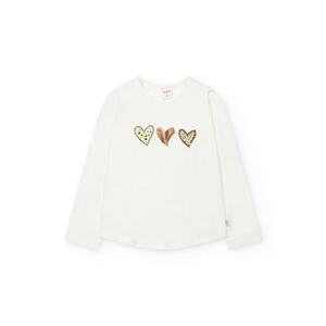 Bluza cu design inima - Maro/Alb murdar imagine