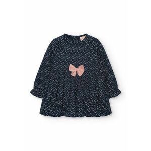 Rochie cu funda si model - Roz deschis/Bleumarin imagine