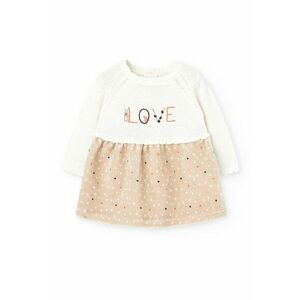 Rochie 2-in-1 cu maneci raglan - Alb/Maro nisip imagine