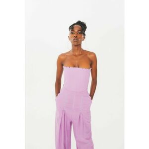 Top crop de in fara bretele - Lila imagine