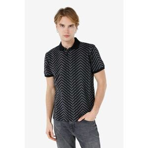 Tricou polo din bumbac - Negru stins imagine