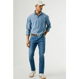 Blugi slim fit cu talie medie - Albastru deschis imagine