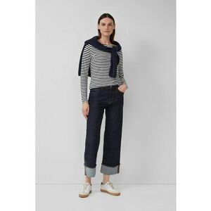 Bluza din bumbac cu dungi - Alb/Albastru ultramarin imagine