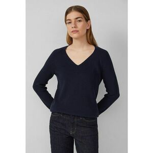 Pulover regular-fit cu decolteu in V - Bleumarin imagine