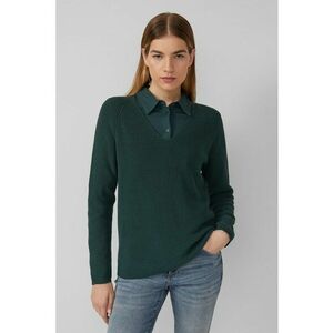 Pulover regular-fit cu decolteu in V - Verde inchis imagine
