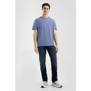 Tricou uni cu decolteu la baza gatului - Albastru lavanda imagine