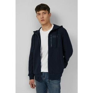 Hanorac din amestec de bumbac cu fermoar - Bleumarin imagine