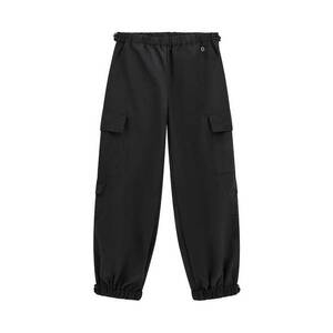 Pantaloni cargo cu talie elastica - Negru stins imagine