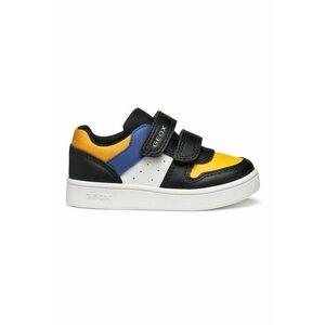 Pantofi sport din piele ecologica cu garnituri din material textil - Negru/Galben imagine