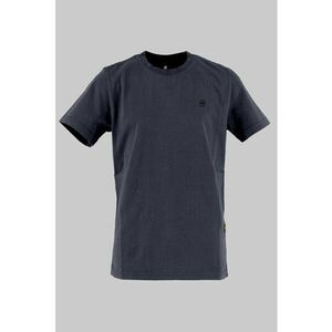 Tricou de bumbac cu logo - Albastru inchis imagine