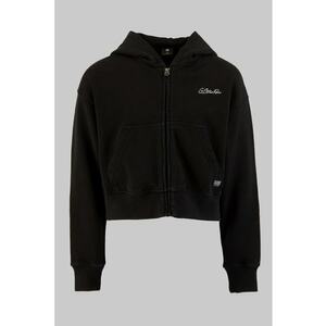 Hanorac crop cu fermoar - Negru imagine