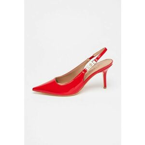 Pantofi slingback cu aspect lacuit - Rosu inchis imagine